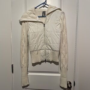 Takeout Y2K Sweater Jacket White- Medium